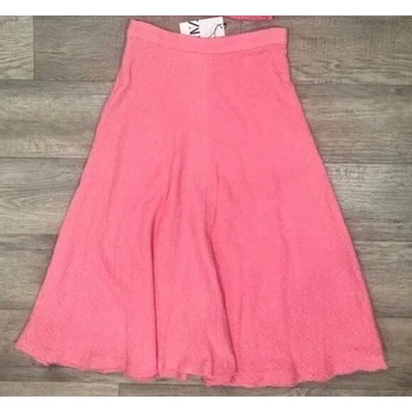 ZARA Hot Pink A-Line Maxi Skirt Textured Fabric NWT Size L - Picture 15 of 15